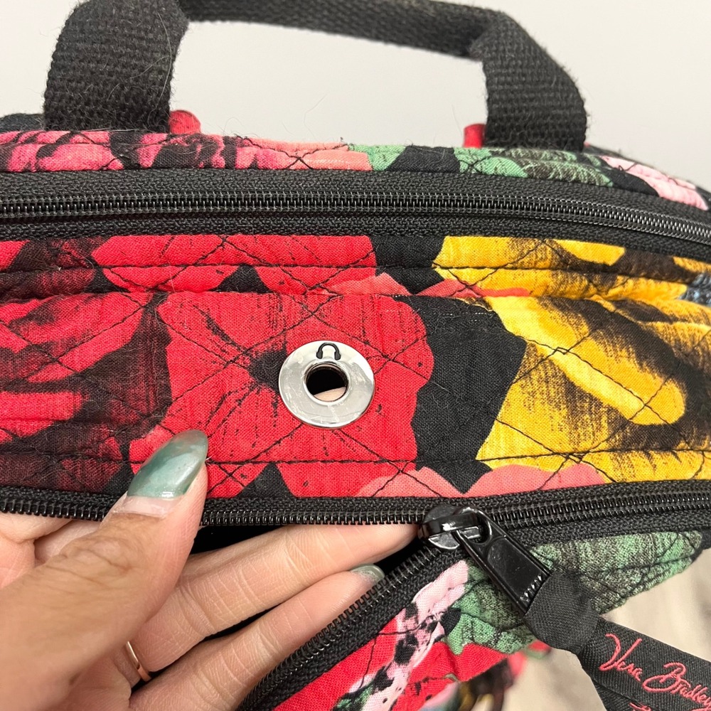 Vera Bradley Backpack OS Havana Rose Floral & Butterfly Quilted Campus Tech - Picture 7 of 12